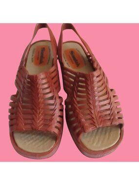 Vintage Sandals 9 US 26 mexico Sandak Molded Rubber Brown Isabel NOS Womens